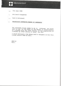 Memorandum from Mark H. McCormack to William H. Carpenter