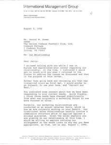 Letter from Mark H. McCormack to Jerral W. Jones