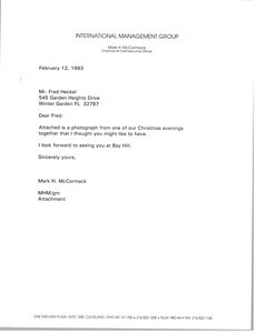 Letter from Mark H. McCormack to Fred Heckel