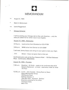 Memorandum from Laurie Roggenburk to Mark H. McCormack