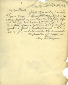 Letter from Benjamin Smith Lyman to Frank Lyman