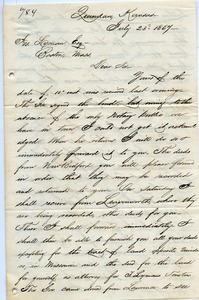 Letter from Samuel C. Smith to Joseph Lyman