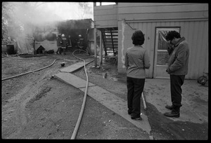 Man in anguish after learning that his garage was gutted by fire, and the family's cat was trapped inside