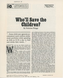 Who'll save the children?