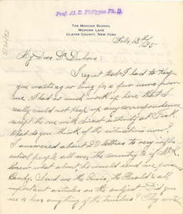 Letter from Al. D. Philippse to W. E. B. Du Bois
