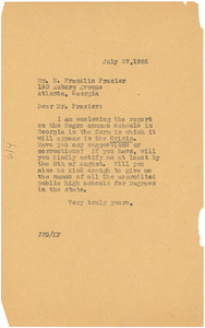 Letter from John P. Davis to E. Franklin Frazier