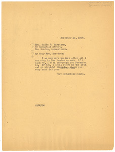 Letter from W. E. B. Du Bois to Hempstead Cottage