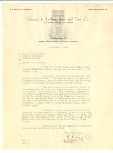 Letter from R. R. Wright to W. E. B. Du Bois