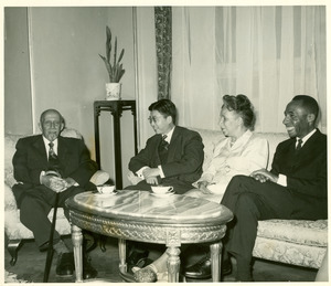 W. E. B. Du Bois and Shirley Graham Du Bois at Chinese embassy in Cairo