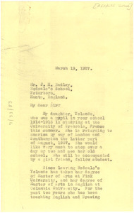 Letter from W. E. B. Du Bois to J. H. Badley