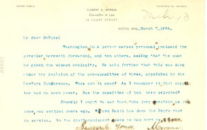 Letter from Clement G. Morgan to W. E. B. Du Bois