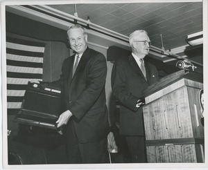 Dr. Carroll V. Newsom and Mr. Bruce Barton at graduation exercises