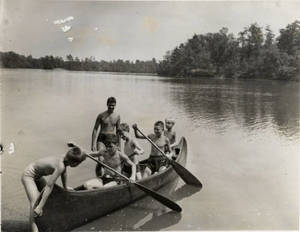 Boys Canoeing along Lake Massasoit