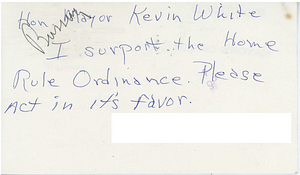 Letter to Mayor Kevin White