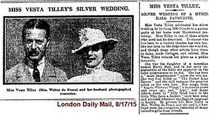 Miss Vesta Tilley's Silver Wedding