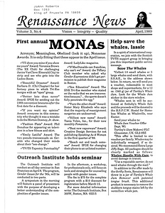 Renaissance News, Vol. 3 No. 4 (April 1989)