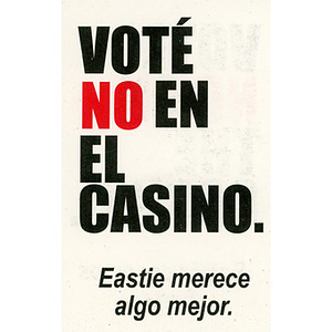 "Voté No en el casino" campaign card