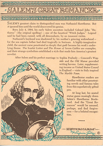 Nathaniel Hawthorne Postcard - "Salem's Great Romancer"