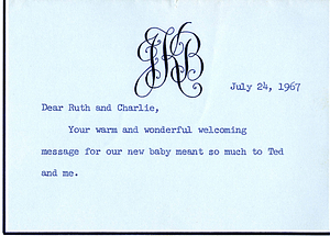 Letter from Edward M. Kennedy to Charles Santos Jr. (July 24, 1967)