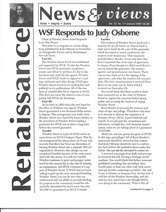 Renaissance News & Views Vol. 12 No. 1 (January, 1998)