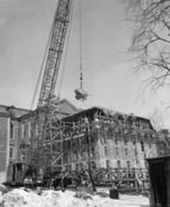 Stetson Library 1956 addition under construction