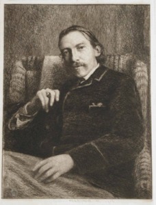 "Portrait of Robert Louis Stevenson" William Bicknell (1860-1947)