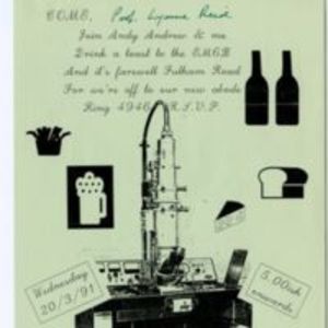 Invitation to Electron Microscope Farewell Party with note