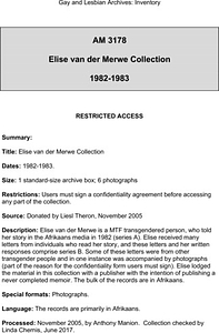 Elise van der Merwe Collection