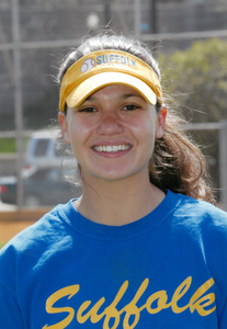 Suffolk University Women's softball player Erin Pagel, 2001