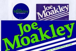 Bumper stickers from John Joseph Moakley's congressional campaigns