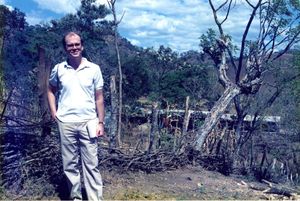 Color photograph of James P. McGovern in Salvadoran countryside, 1986