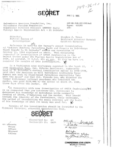 Report regarding allegations that the United States funded the Salvadoran death squads, 15 April 1985