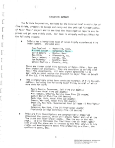 TriData Corporation's proposal for the "Investigation of Major Fires" project for the Federal Emergency Management Agency (FEMA), circa 1986