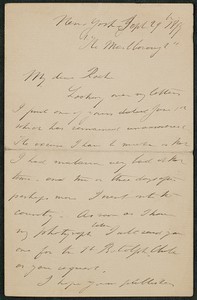Letter, Paul Du Chaillu to James Jeffrey Roche