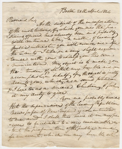 John Brazer Davis letter to Heman Humphrey, 1824 April 28