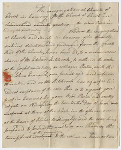 Pastor John Emerson letter to Reverend Benjmain Rice, 1821 May 25
