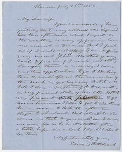 Edward Hitchcock letter to Orra White Hitchcock, 1854 July 25
