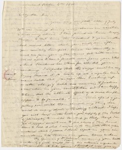 Edward Hitchcock letter to Sylvester Hovey, 1831 October 4