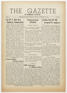 The gazette of Amherst College, 1943 October 15