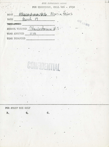 Citywide Coordinating Council daily monitoring report for Charlestown High School by Marcia Hams, 1976 March 19