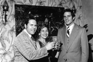 Representative Bill Keating at open house--1978--with Jerry and Roberta Saphire