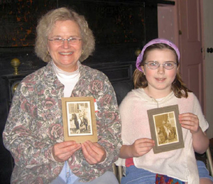 Emy Thomas and her granddaughter Tessa Tracy at the Dorchester Mass. Memories Road Show