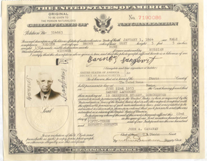 Certificate of naturalization