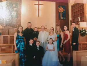 Wedding day with children and grandchildren