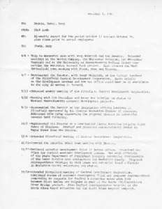 Memo to Dennis, Peter, Doug, from Dick Lamb regarding Bi-weekly Report for the period October 17 through October 30, also times prior to actual employment