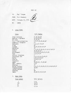 Memo #51, Index