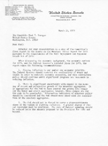 Letter to Paul E. Tsongas from William Proxmire