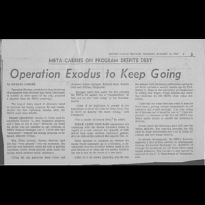Operation Exodus to keep going.