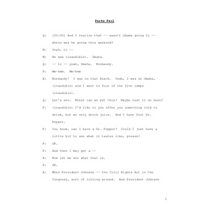 Transcript of interview with Paul Parks, June 8, 2009