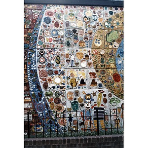 Detail of the Plaza Betances ceramic tile mural.